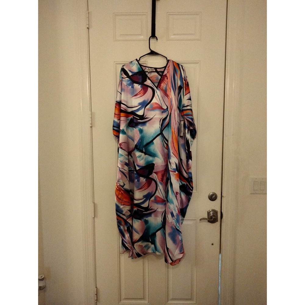 Winlar long silk feel caftan one size fits most